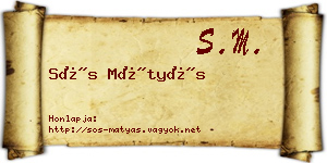 Sós Mátyás névjegykártya