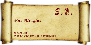 Sós Mátyás névjegykártya